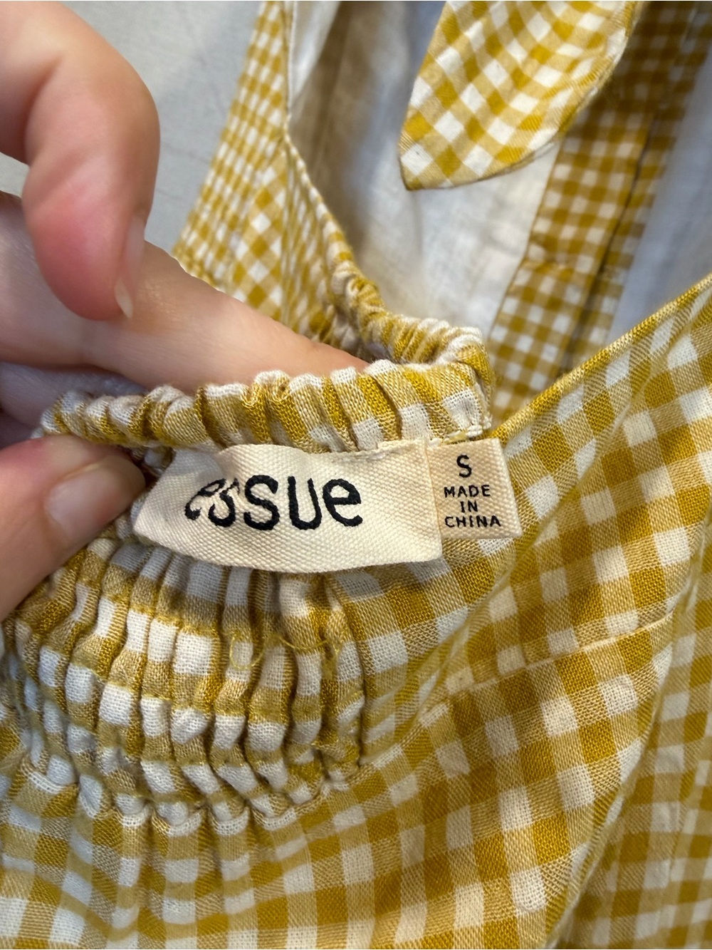 Essue Yellow Gingham Button-Front Jumpsuit - Picture 7 of 10